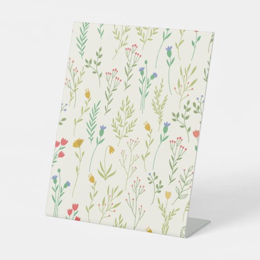 Signe De Table Hibiscus Aquarelle Botanique Floraison transparent (Recto)