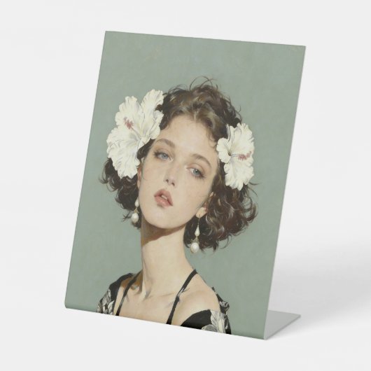 Signe De Table Hibiscus dans les cheveux (Recto)