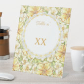 Signe De Table Hibiscus & dentelle JAUNE (In SItu)