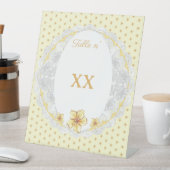 Signe De Table Hibiscus & dentelle JAUNE (In SItu)