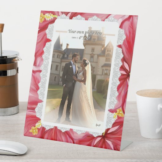 Signe De Table Hibiscus & dentelle RED (In SItu)