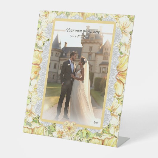 Signe De Table Hibiscus et dentelle JAUNE (Recto)