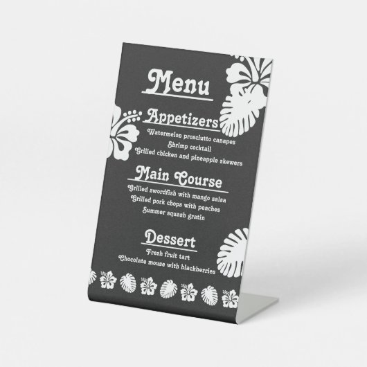Signe De Table Hibiscus tropicaux en cale noire (Recto)
