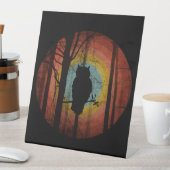 SIGNE DE TABLE HIBOU DANS LA FORÊT BOISÉE (In SItu)