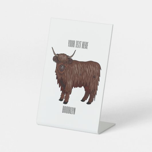 Signe De Table Highland cow (Recto)