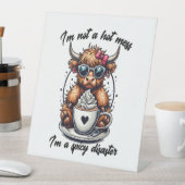 Signe De Table Highland Cow Coffee, Coffee Cow (In SItu)