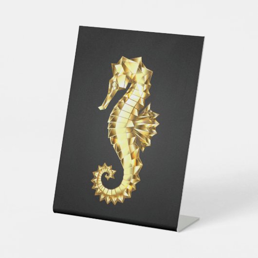 Signe De Table Hippocampe Polygonal Or (Recto)