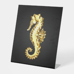 Signe De Table Hippocampe Polygonal Or