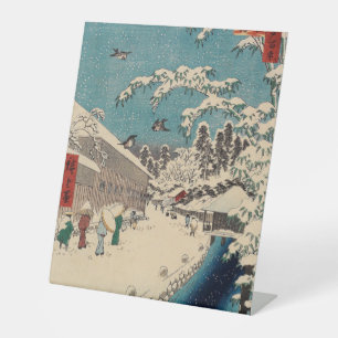 Signe De Table Hiroshige hiver paysage Japon pays