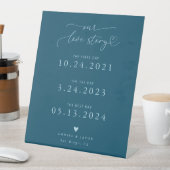 Signe De Table Histoire d'amour Script cœur Calendrier de mariage (In SItu)