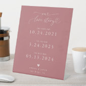 Signe De Table Histoire d'amour Script de coeur Mariage rose (In SItu)