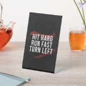 Signe De Table Hit Hard Run Fast Turn Left Drôle Lecteur De Baseb (In SItu)
