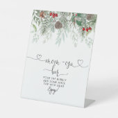 Signe De Table Hiver À feuillage persistant Baby shower de pin Ma (Recto)