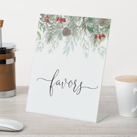 Signe De Table Hiver À feuillage persistant Pine Baby shower Fave (In SItu)