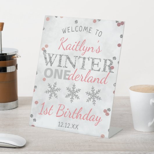 Signe De Table Hiver ONE derland 1er anniversaire Bienvenue (In SItu)