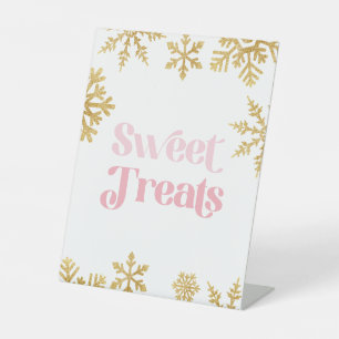 Signe De Table Hiver Onederland Sweet Traite Or rose