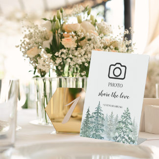 Signe De Table Hiver Pins Rustiques Lanterne Mariage botanique