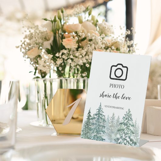 Signe De Table Hiver Pins Rustiques Lanterne Mariage botanique