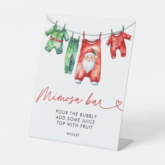 Signe De Table Holly Christmas Père Noël Baby shower Mimosa Bar (Recto)