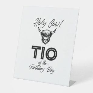 Signe De Table Holly Cow Tio Of The Birthday Boy Highland Cow 1st