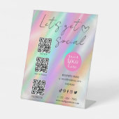 Signe De Table Holographic Pastel Makeup Artist Social Template (Recto)