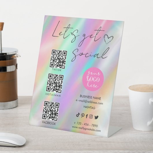 Signe De Table Holographic Pastel Makeup Artist Social Template (In SItu)