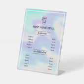 Signe De Table Holographie, holographique | Menu Café Simple Café (Recto)