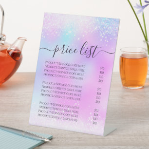 Signe De Table Holographique Parties scintillant Pastel Girly Tar