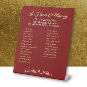 Signe De Table Hommage commémoratif de réunion de classe