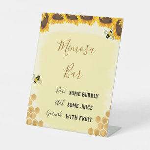 Signe De Table Honey Bee Mimosa Bar Sign, Gender Revevevela Show 