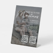Signe De Table Honeymoon fund argent moderne code qr photo (Recto)
