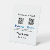 Signe De Table Honeymoon Fund PayPal Venmo QR code Merci (Recto)