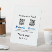 Signe De Table Honeymoon Fund PayPal Venmo QR code Merci (In SItu)