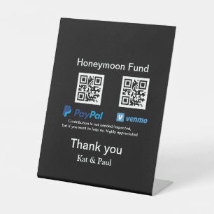 Signe De Table Honeymoon Fund PayPal Venmo QR code Merci