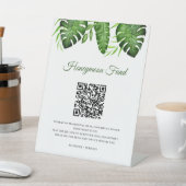 Signe De Table Honeymoon Fund QR Code Tropical Wedding Greenery (In SItu)