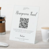 Signe De Table Honeymoon Fund Wedding QR Code Minimal Elegant (In SItu)