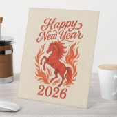 Signe De Table Horoscope chinois 2026 Cheval de feu rouge (In SItu)