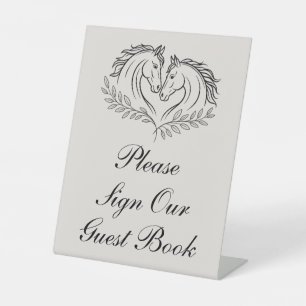 Signe De Table Horse Rustic Elegant Mariage campagnard Livre d'In