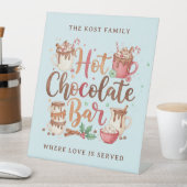 Signe De Table Hot Chocolate Bar Personalized Pedestal Sign (In SItu)