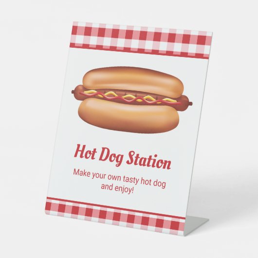 Signe De Table Hot Dog Station Hot Dog Bar Faites votre propre Ho (Recto)