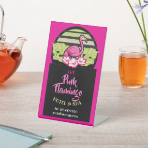 Signe De Table HOT PINK FLAMANT ROSE Tropical Feuille Fête Cadeau