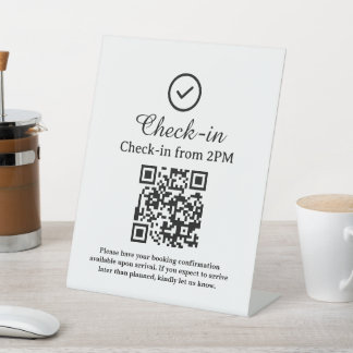 Signe De Table Hotel Check-In QR Code Scan