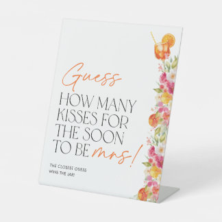 Signe De Table How Many Kisses Sign Bridal Shower Game Spritz