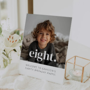 Signe De Table Huit - 8e anniversaire Affiche de bienvenue photo