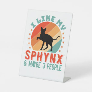 Signe De Table Humour du propriétaire canadien de chats en sphynx