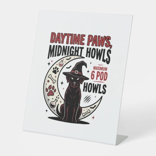 Signe De Table Hurlements de chien Halloween minuit (Recto)
