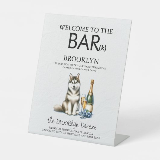 Signe De Table Husky Bar (Recto)