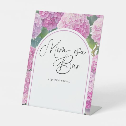 Signe De Table Hydrangea Baby shower Mom-osa Bar (Recto)