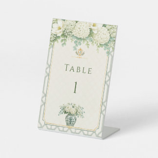 Signe De Table Hydrangea de fête de jardin élégante et intemporel