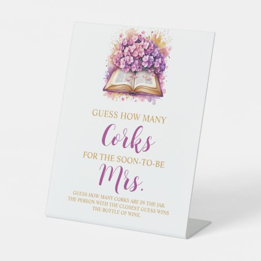 Signe De Table Hydrangea Devinez Combien de lièges jeu (Recto)